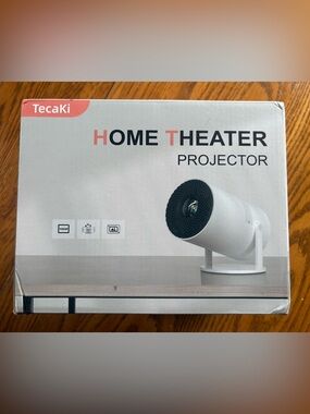 TecaKi Home Theater Projector - White with Black Accents